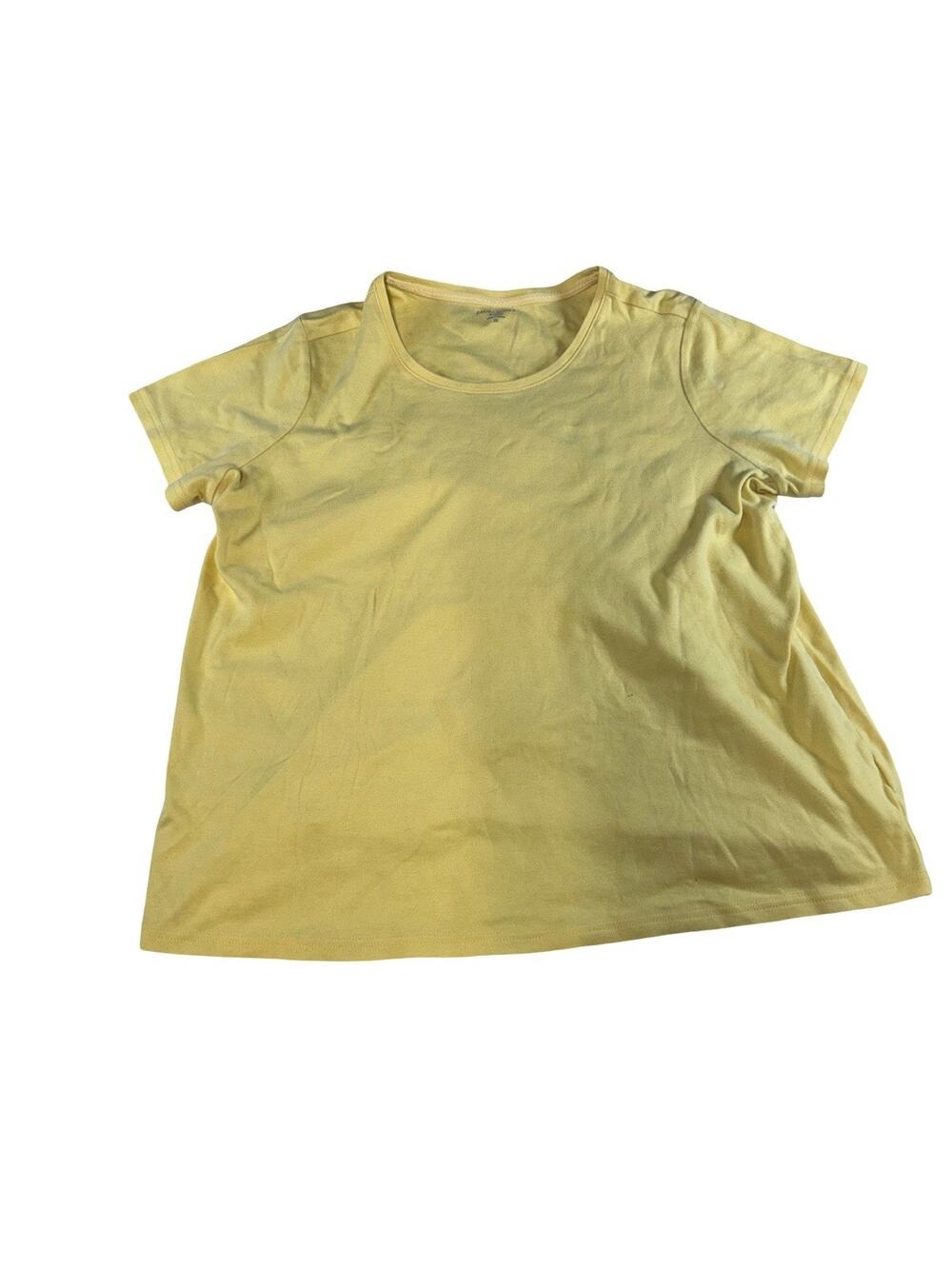 Laura Scott Women’s 2X Yellow Short Sleeve Scoop Neck Basic T-Shirt